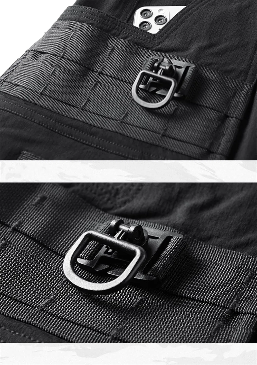 Men's Streetwear Black Cargo Shorts Men Techwear Military Tactical Shorts Harajuku Short Pants Male