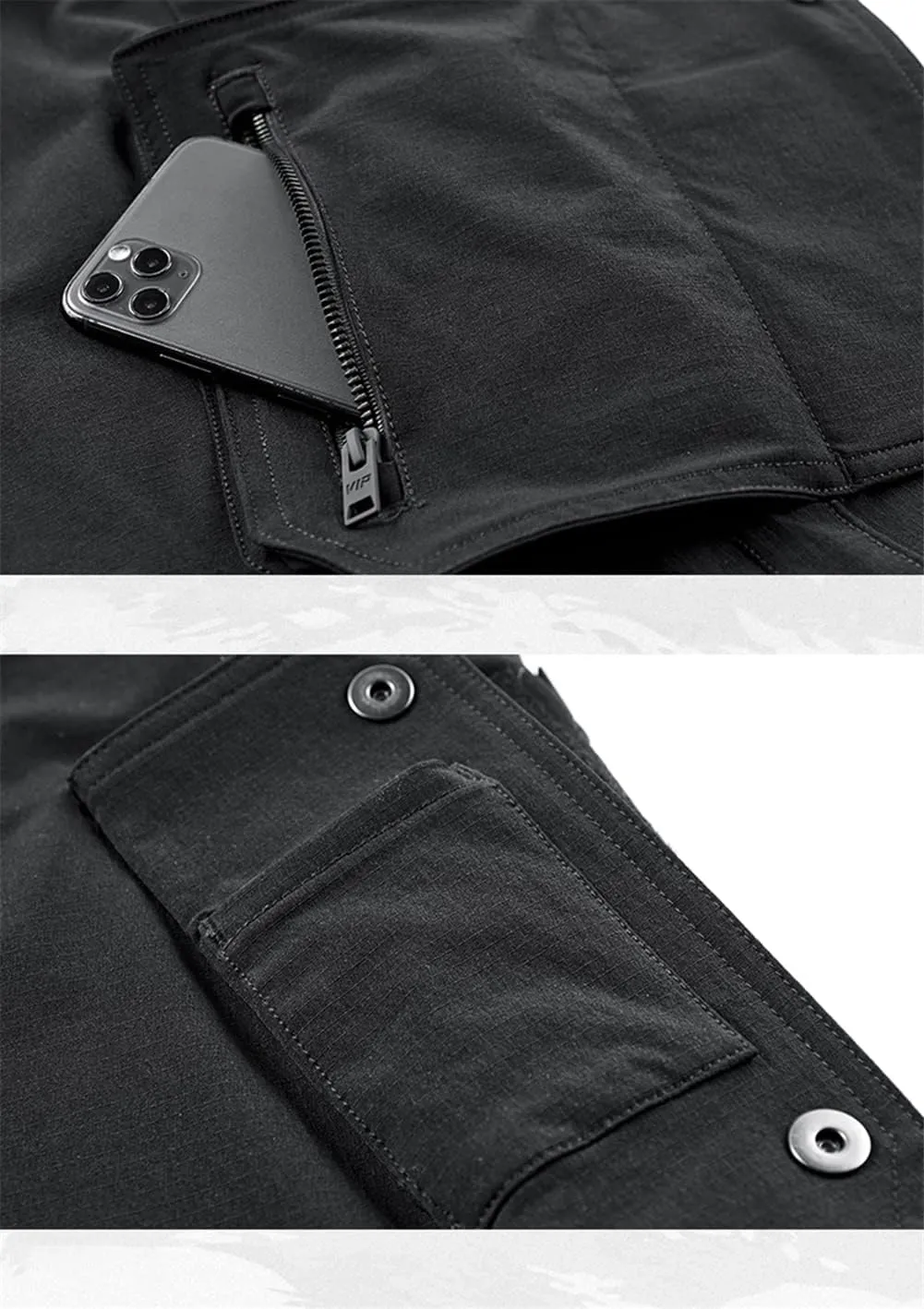 Men's Streetwear Black Cargo Shorts Men Techwear Military Tactical Shorts Harajuku Short Pants Male