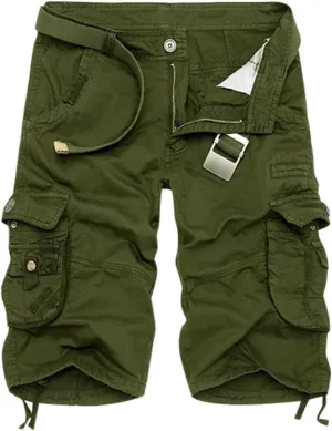 Men's Stretch Cargo Shorts Lightweight Casual Drawstring Gym Shorts Classic Relaxed Fit Summer with Pockets