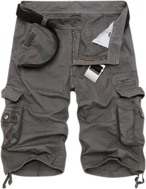 Men's Stretch Cargo Shorts Lightweight Casual Drawstring Gym Shorts Classic Relaxed Fit Summer with Pockets