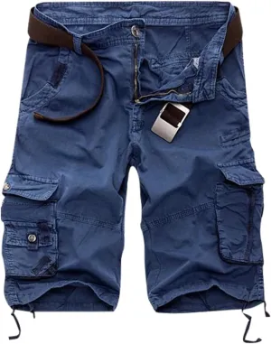 Men's Stretch Cargo Shorts Lightweight Casual Drawstring Gym Shorts Classic Relaxed Fit Summer with Pockets