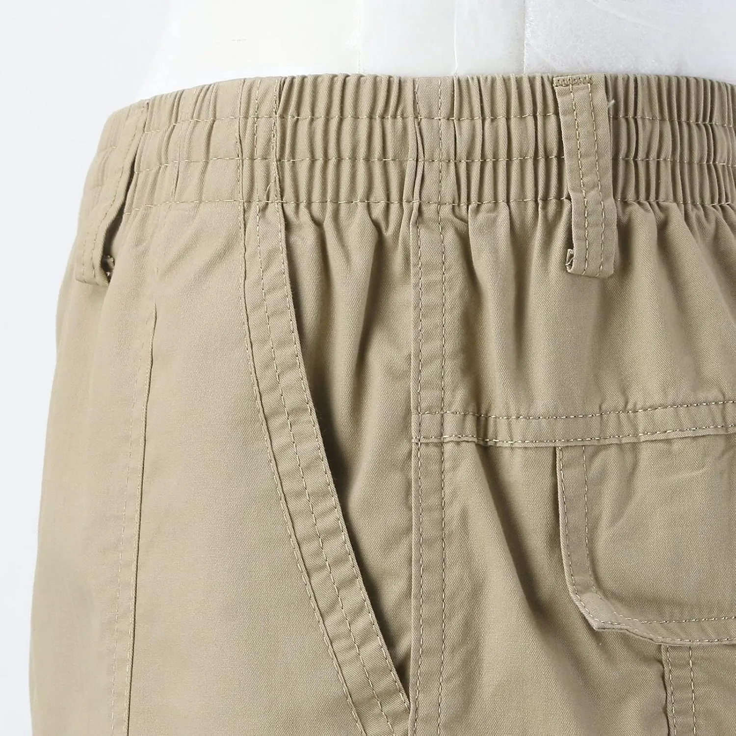 Mens Sweatpants Zipper Fly Cotton Casual Cargo Work Pants Relaxed Fit Baggy Travel Hiking Trouser Multi Pockets