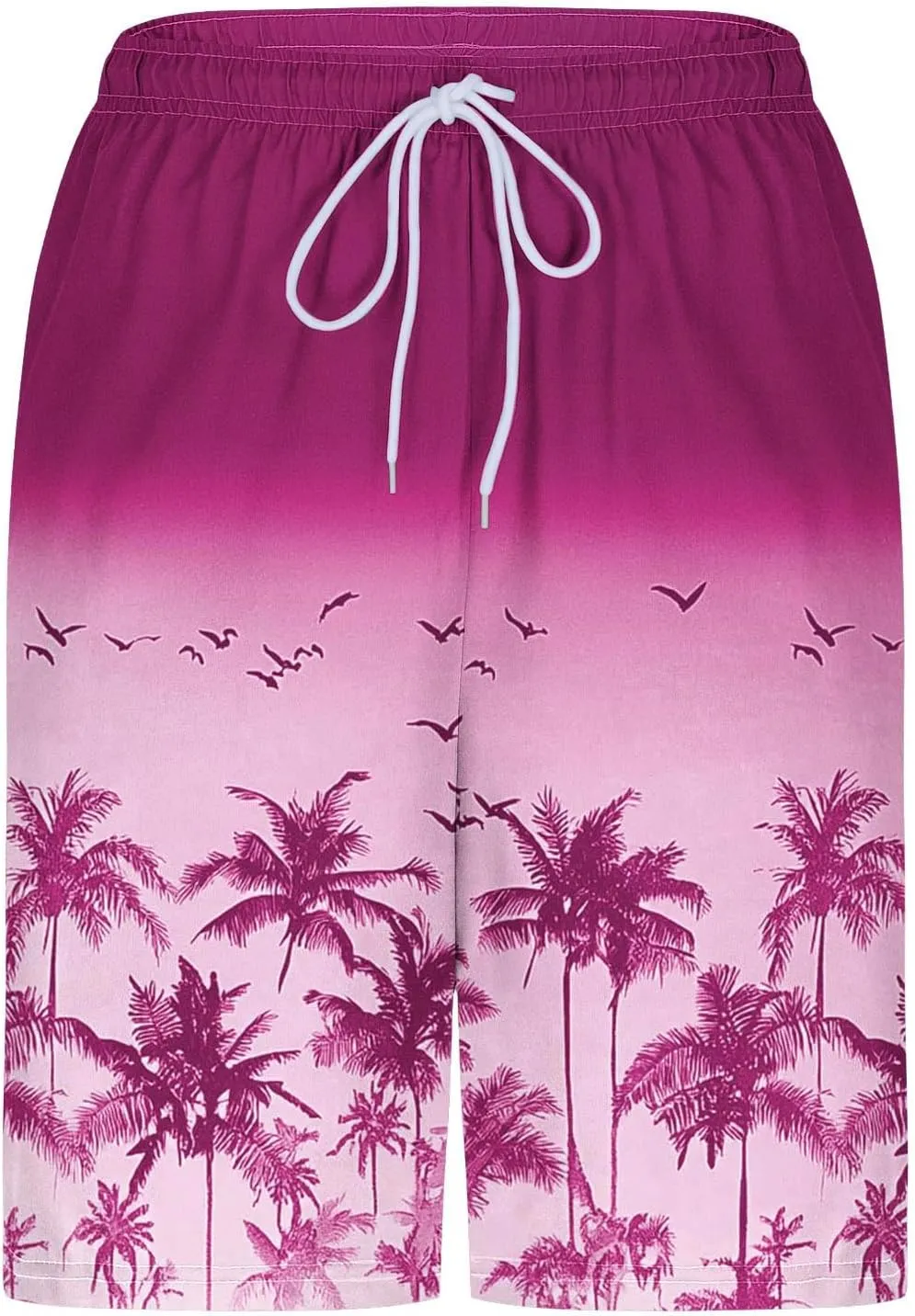 Men's Swim Trunks with Compression Liner 7 Inch Inseam Board Shorts 2 in 1 Quick-Dry Bathing Suits Hawaii Beach Shorts