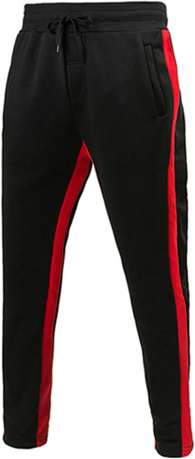 Mens Track Pants Casual Color Block Side Stripe Sweatpants Elastic Waist Slim Fit Tapered Sweat Pants Workout Joggers