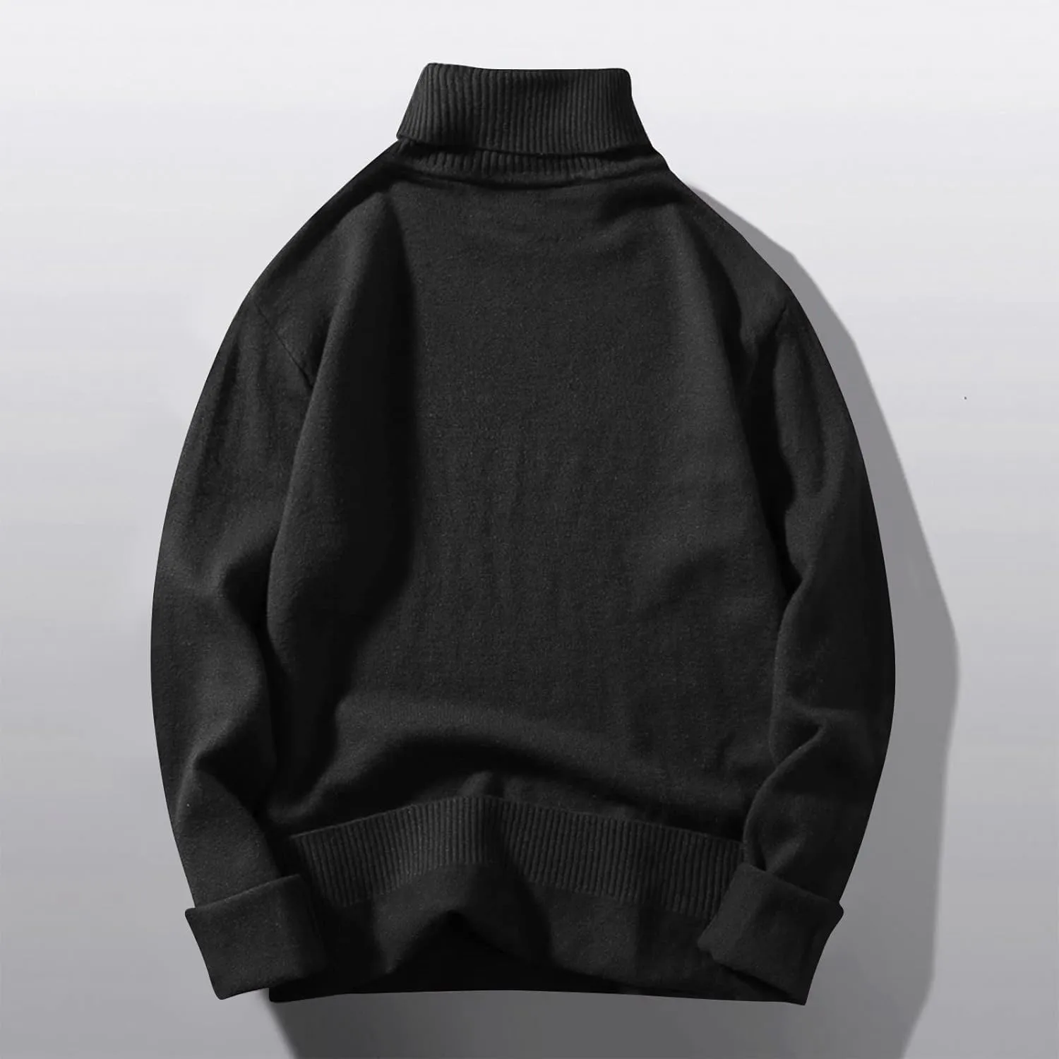 Mens Turtleneck Sweaters,Casual Basic Knitted Sweater Slim Long Sleeve Classic Solid Pullover Knitwear Tops