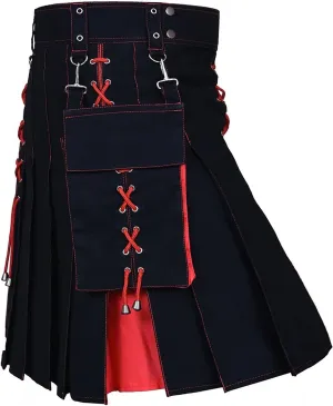 Mens Utility Kilts Scottish Traditional Highland Kilt Tartan Utility Kilts Plaid Modern Kilt Shorts Pleated Skirt
