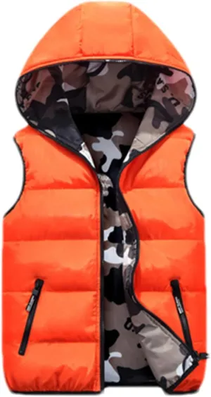 Mens Vests Winter Sleeveless Jackets Male Double-Wear Cotton-Padded Hooded Vest Coats Men Thick Warm Waistcoats