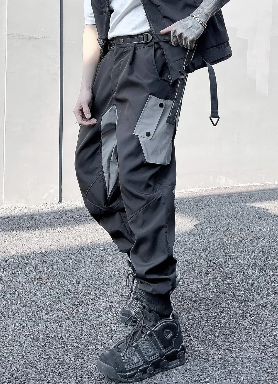 Men's Women Cargo Techwear Cyberpunk Jogger Harem Streetwear Pants