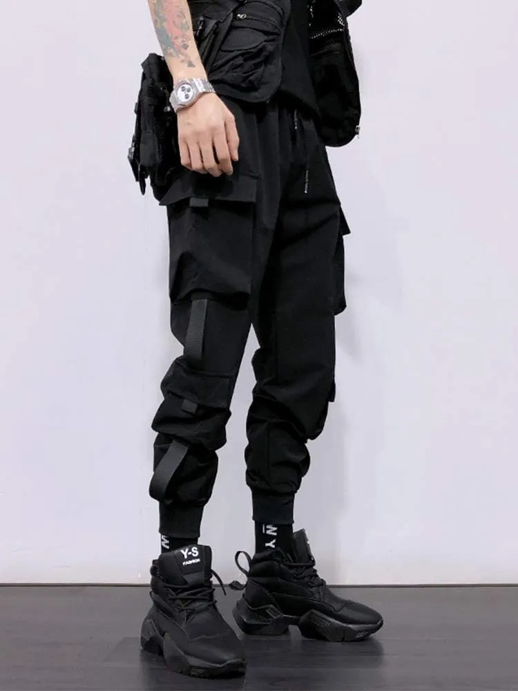 Men's Women Techwear Drawstring Punk Jogger Harem Pants