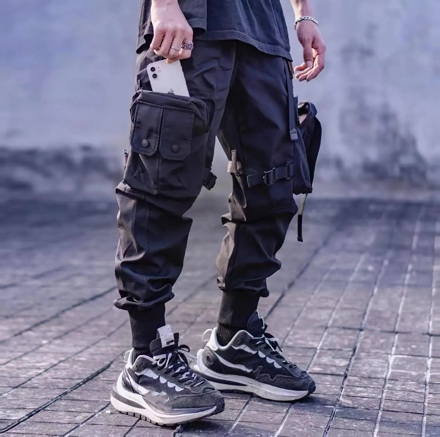 Men's Women Techwear Drawstring Punk Jogger Harem Pants