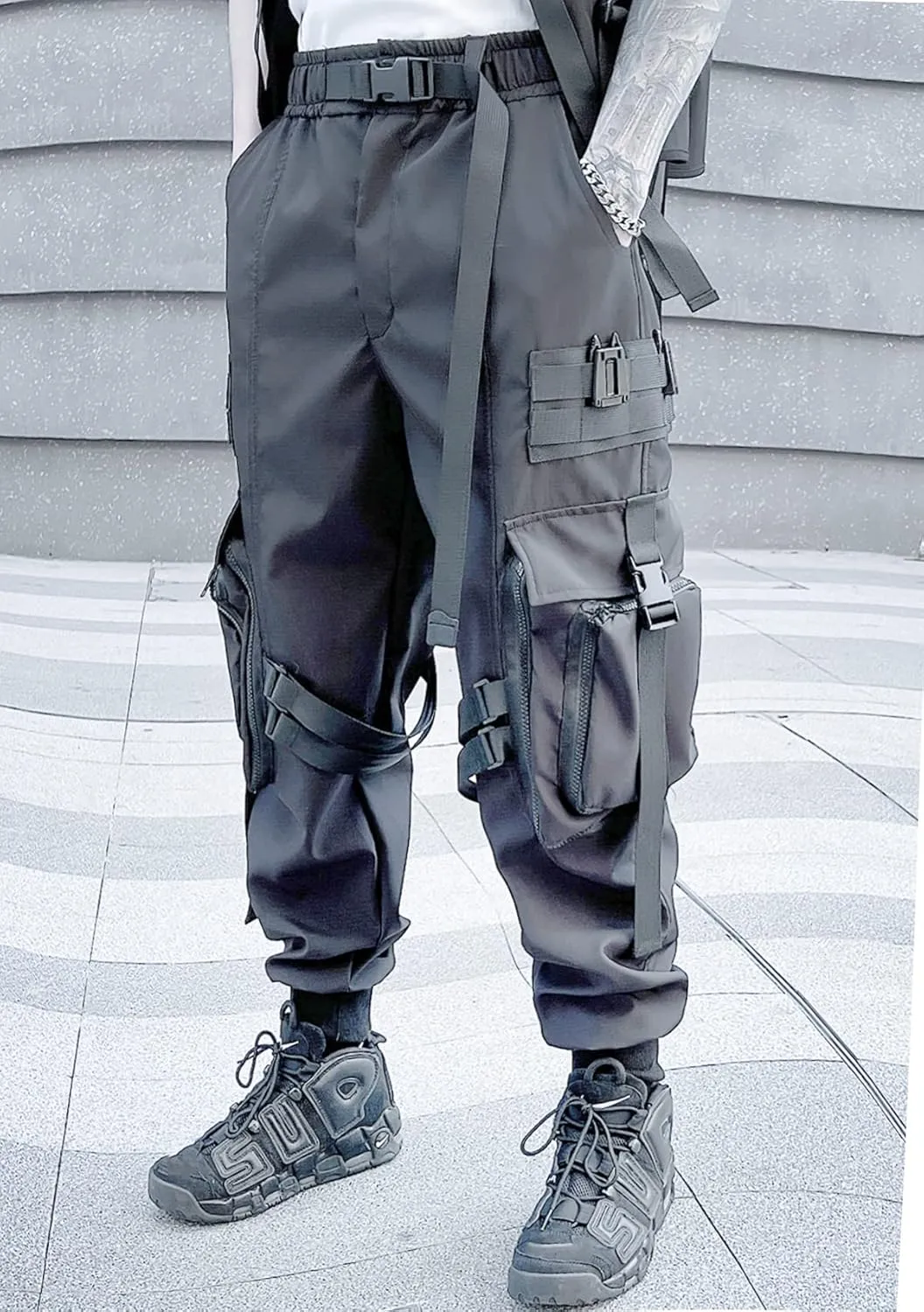 Men's Women Techwear Drawstring Punk Jogger Harem Pants