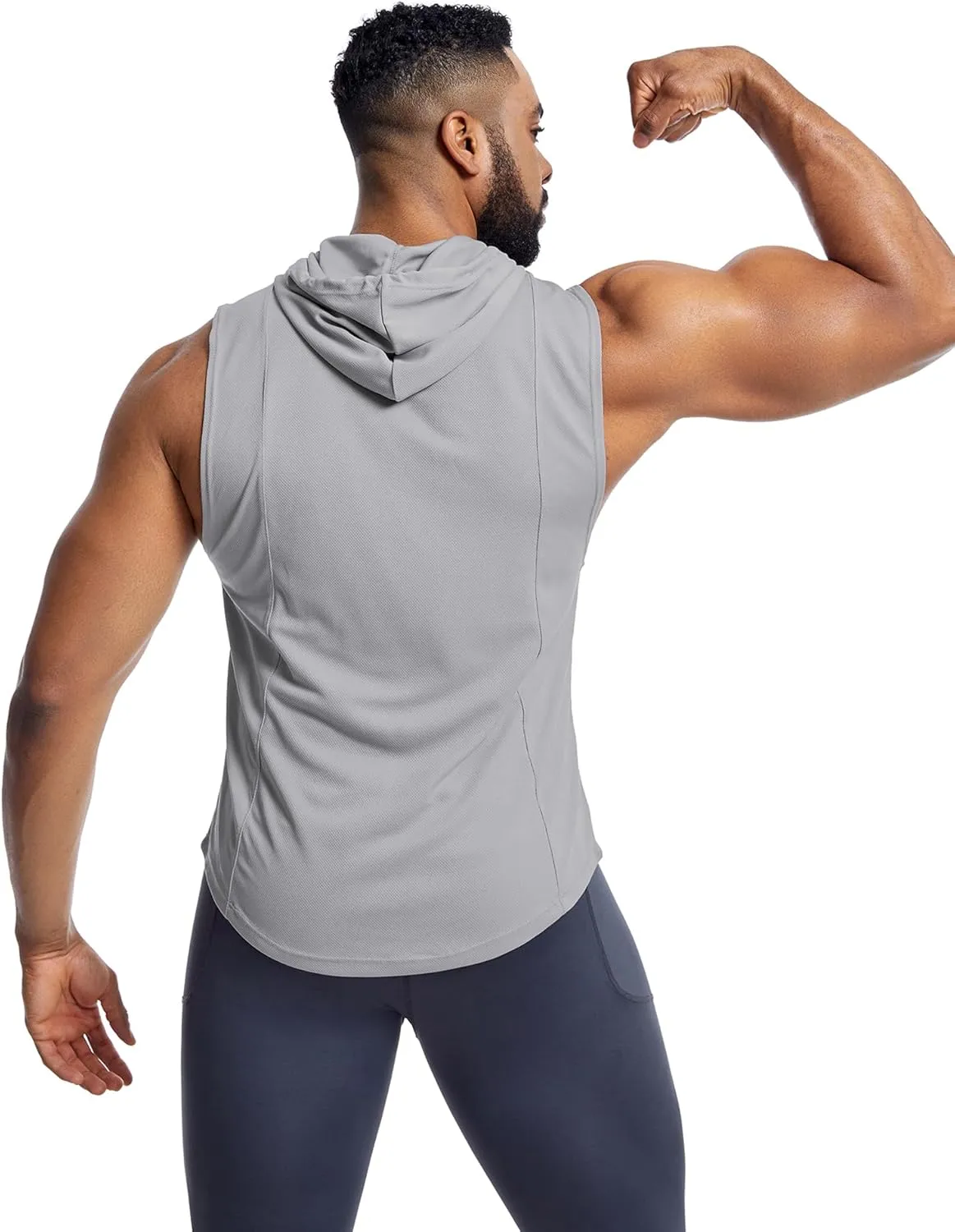 Men's Workout Tank Tops Sleeveless Running Shirts with Hoodie