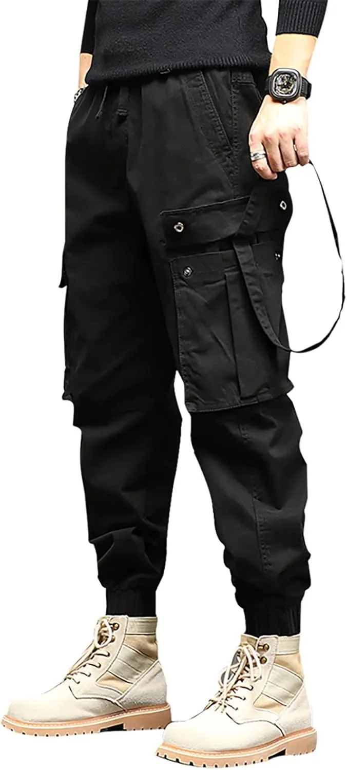 Men's Zipper Fly Flare Leg Pants Pantalones Blancos para Hombre Athletic Work Pants for Men Cotton Cargo Sweatpants