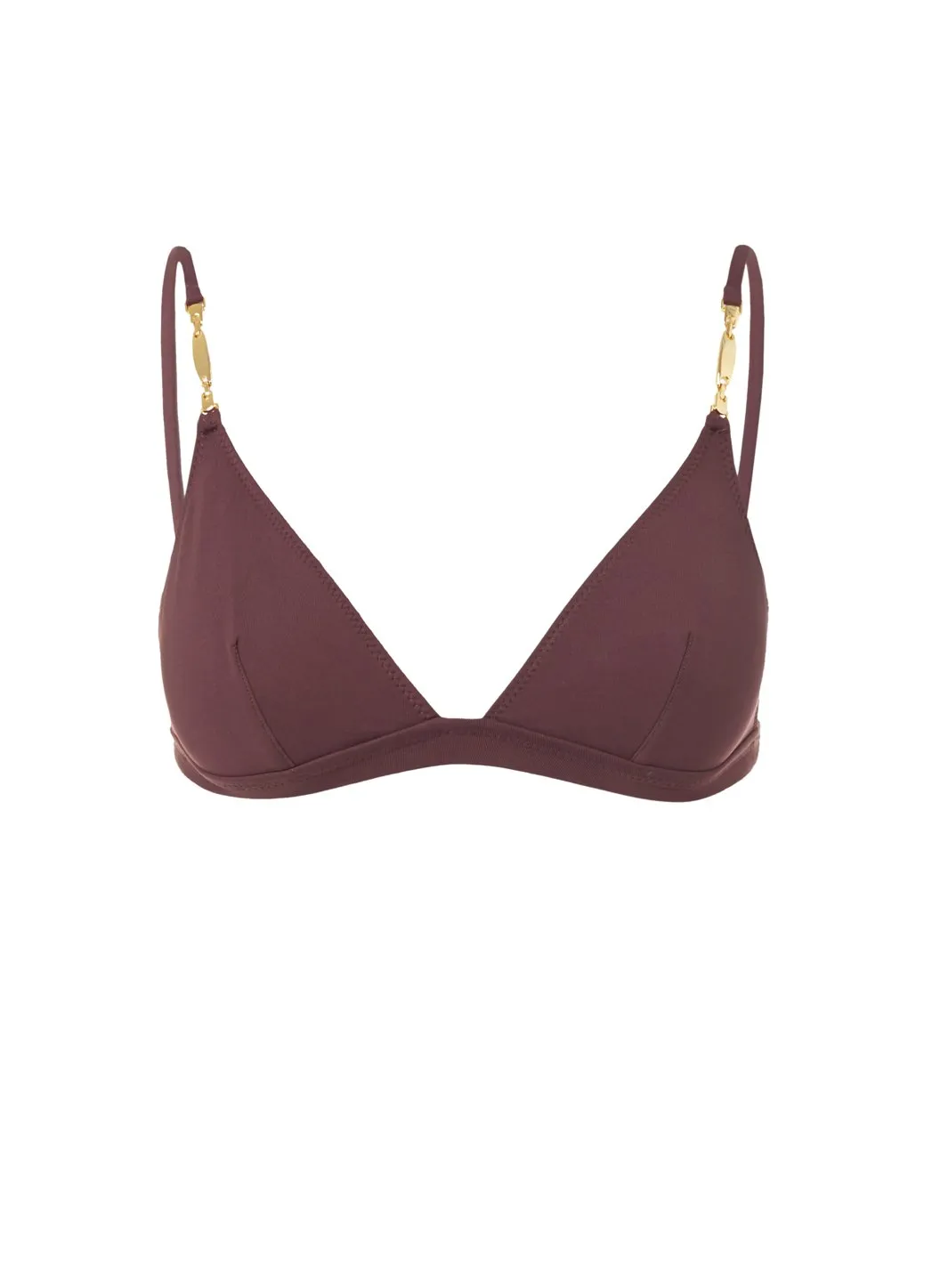 Mexico Walnut Bralette Gold Link Bikini Top