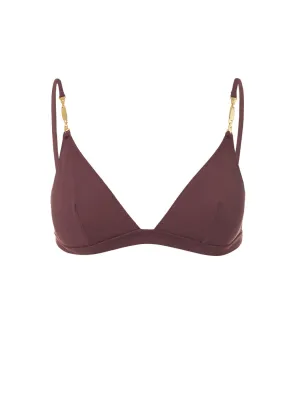 Mexico Walnut Bralette Gold Link Bikini Top