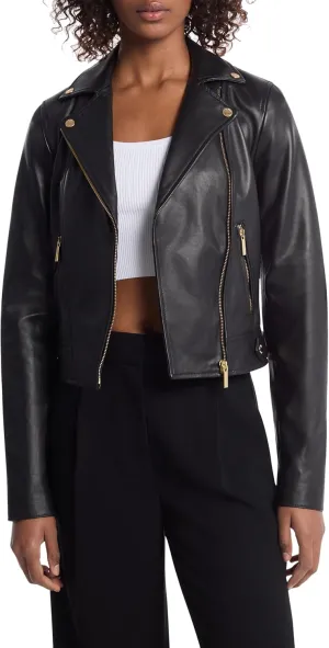 Michael Kors Women's Leather Moto Jacket