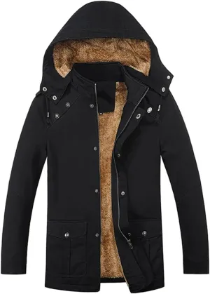 Military Cargo Coat Mens Thick Warm Man Winter Cotton Padded Jacket Multi-Pocket Hoodies Parka