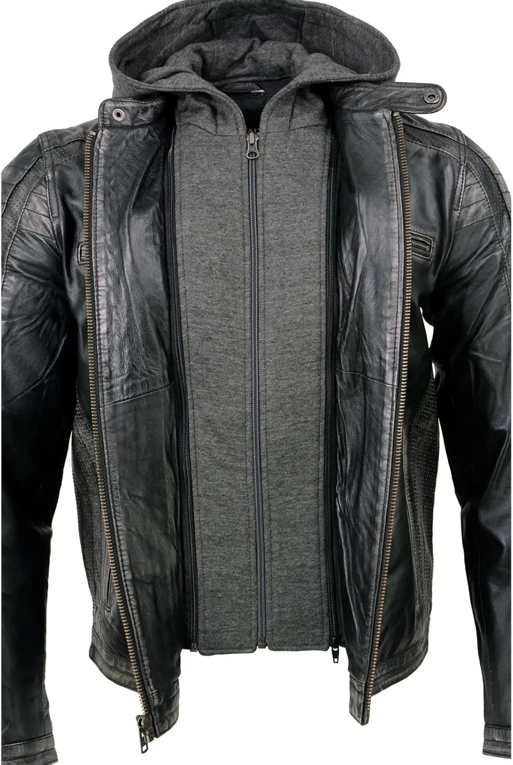 Milwaukee Leather Premium Men's Leather Fashion Casual Jackets and Coats with Hoodie | SFM
