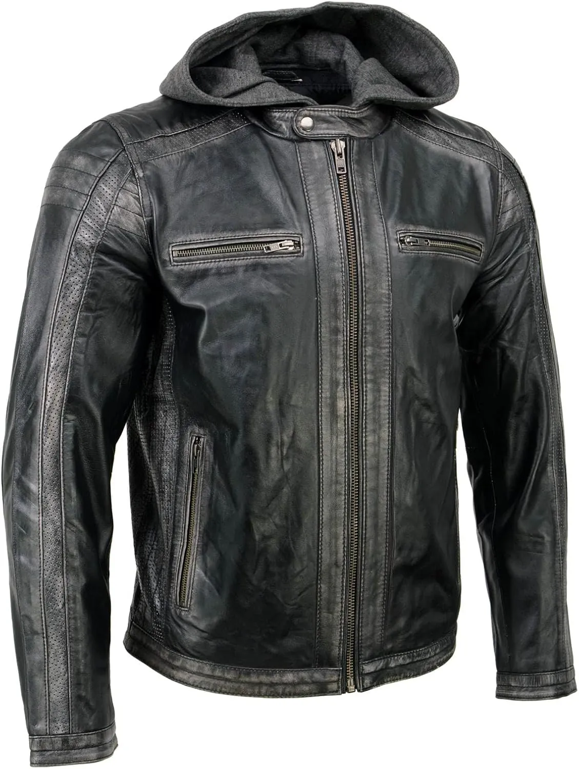 Milwaukee Leather Premium Men's Leather Fashion Casual Jackets and Coats with Hoodie | SFM