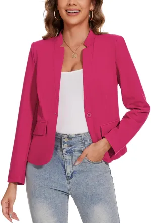 MINTLIMIT Blazer for Women Long Sleeve Button Front Blazer Notch Collar Casual Work Office Suit Jackets with Pockets