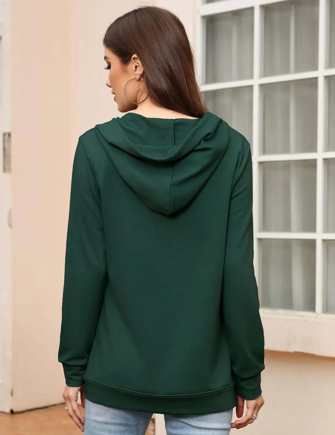 MISSKY Women's Casual Long Sleeve Zip up Jacket with Pockets Running Sweatshirts Jackets