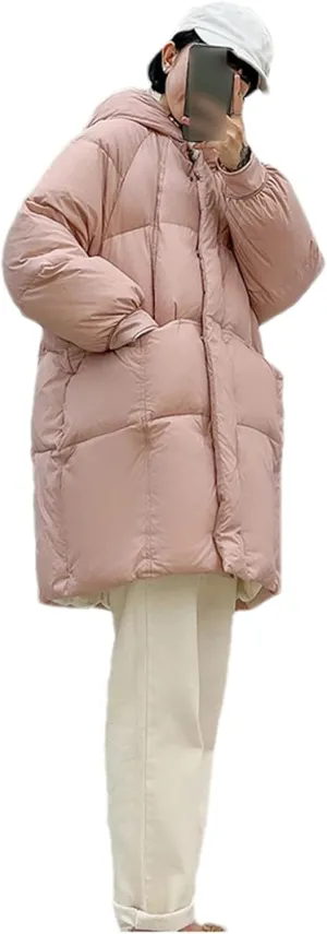 Mnjyihy Women's Winter Down Jackets Coat Baggy Thickening Warm Long Oversized Puffer Cotton Padded Jacket