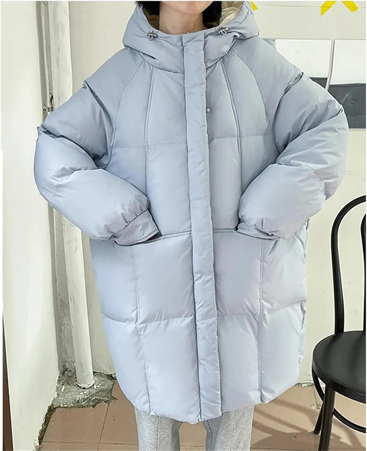 Mnjyihy Women's Winter Down Jackets Coat Baggy Thickening Warm Long Oversized Puffer Cotton Padded Jacket