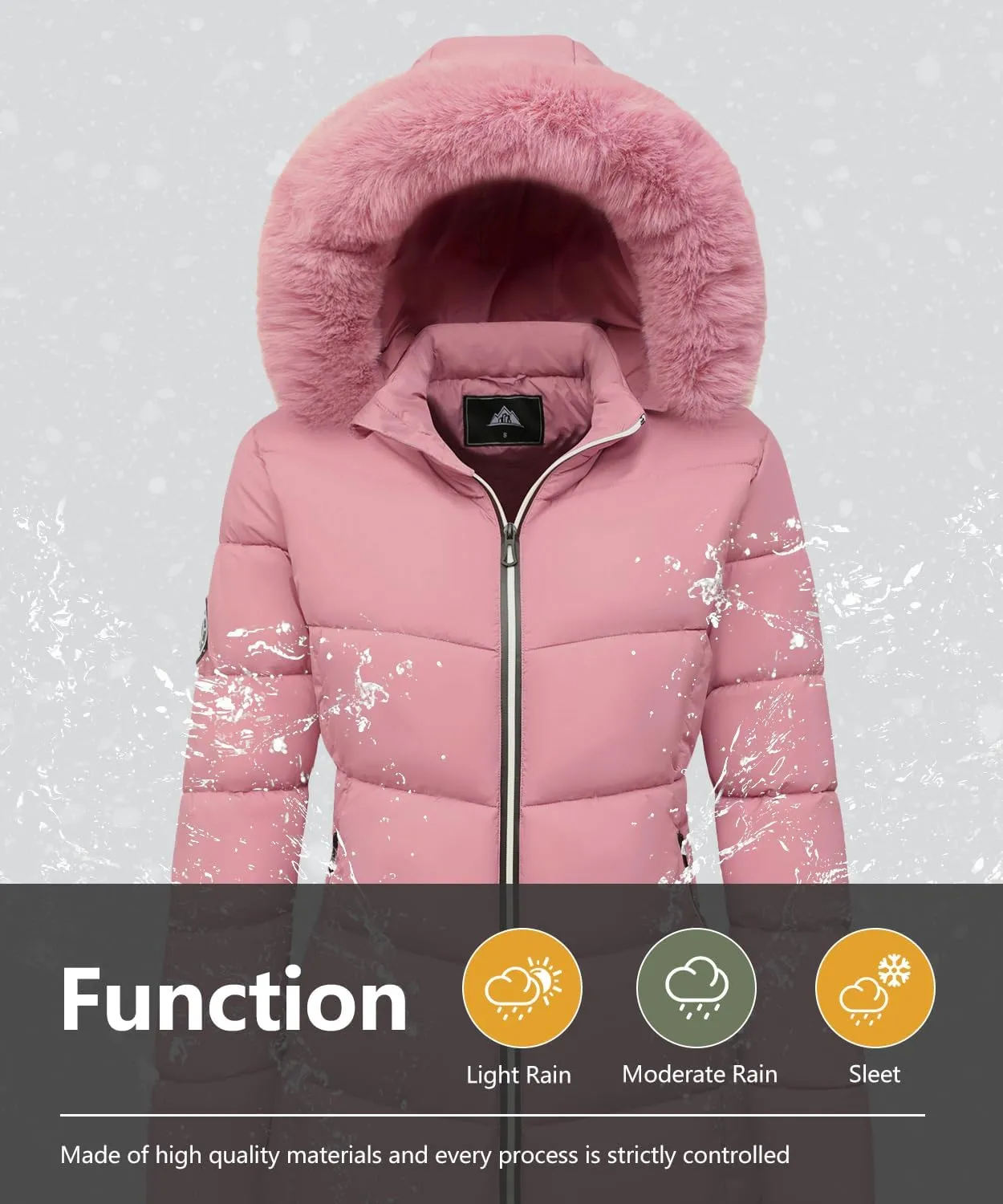 MOERDENG Women's Winter Windproof Warm Down Coats Waterproof Thicken Hooded fashions Puffer Jacket