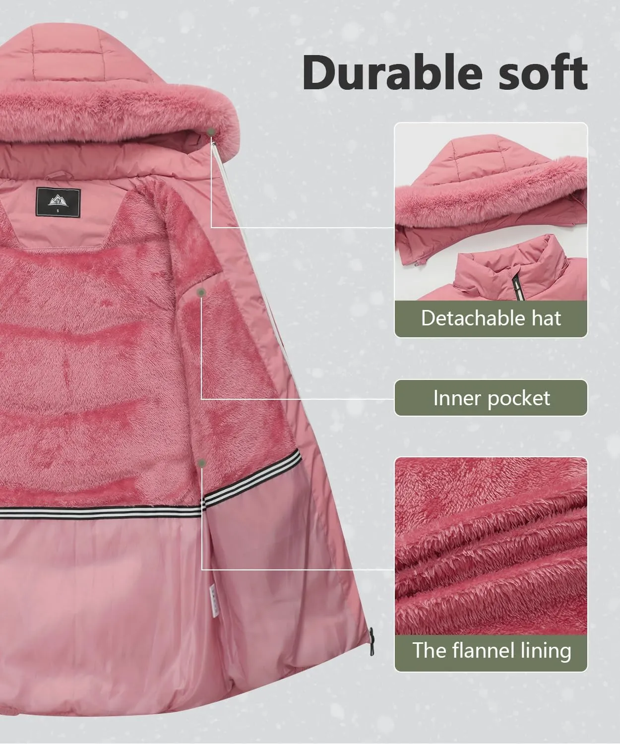 MOERDENG Women's Winter Windproof Warm Down Coats Waterproof Thicken Hooded fashions Puffer Jacket