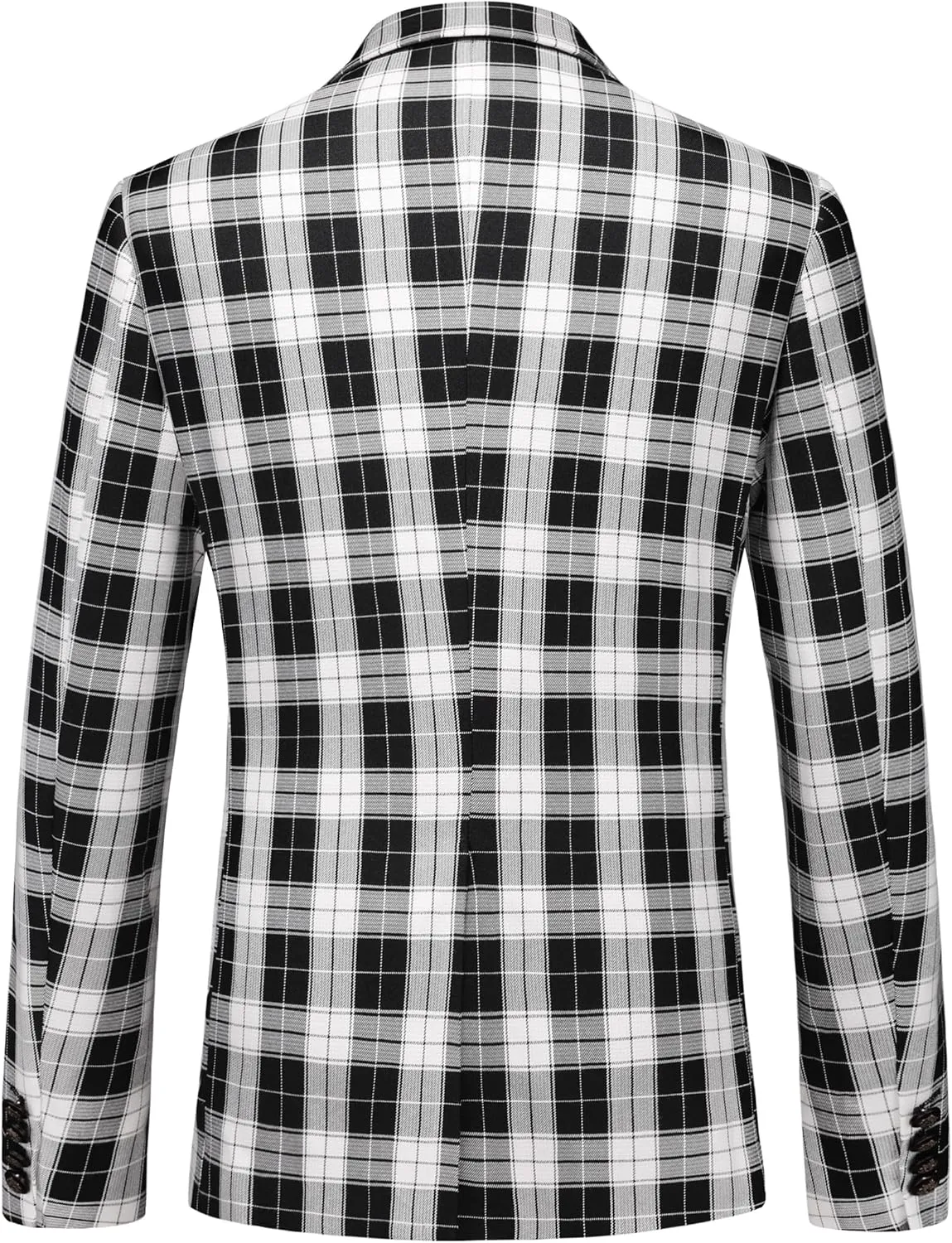 MOGU Men's Plaid Casual Suit Blazer Jackets - Slim Fit Checkered Sports Coat