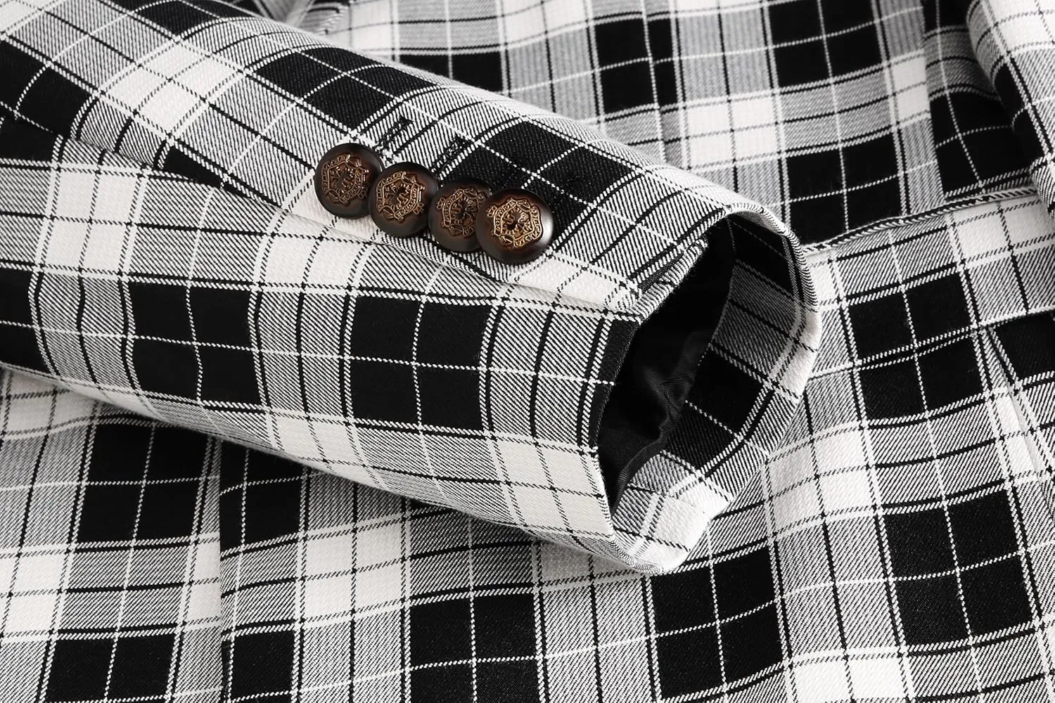MOGU Men's Plaid Casual Suit Blazer Jackets - Slim Fit Checkered Sports Coat