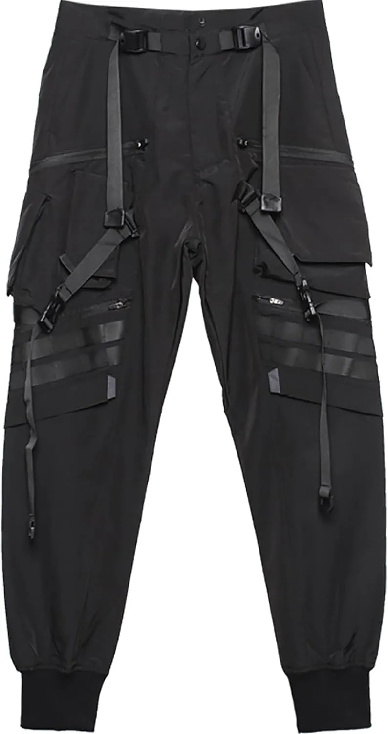 MOKEWEN Men's Ankle Band Cargo Pocket Ninth Pants
