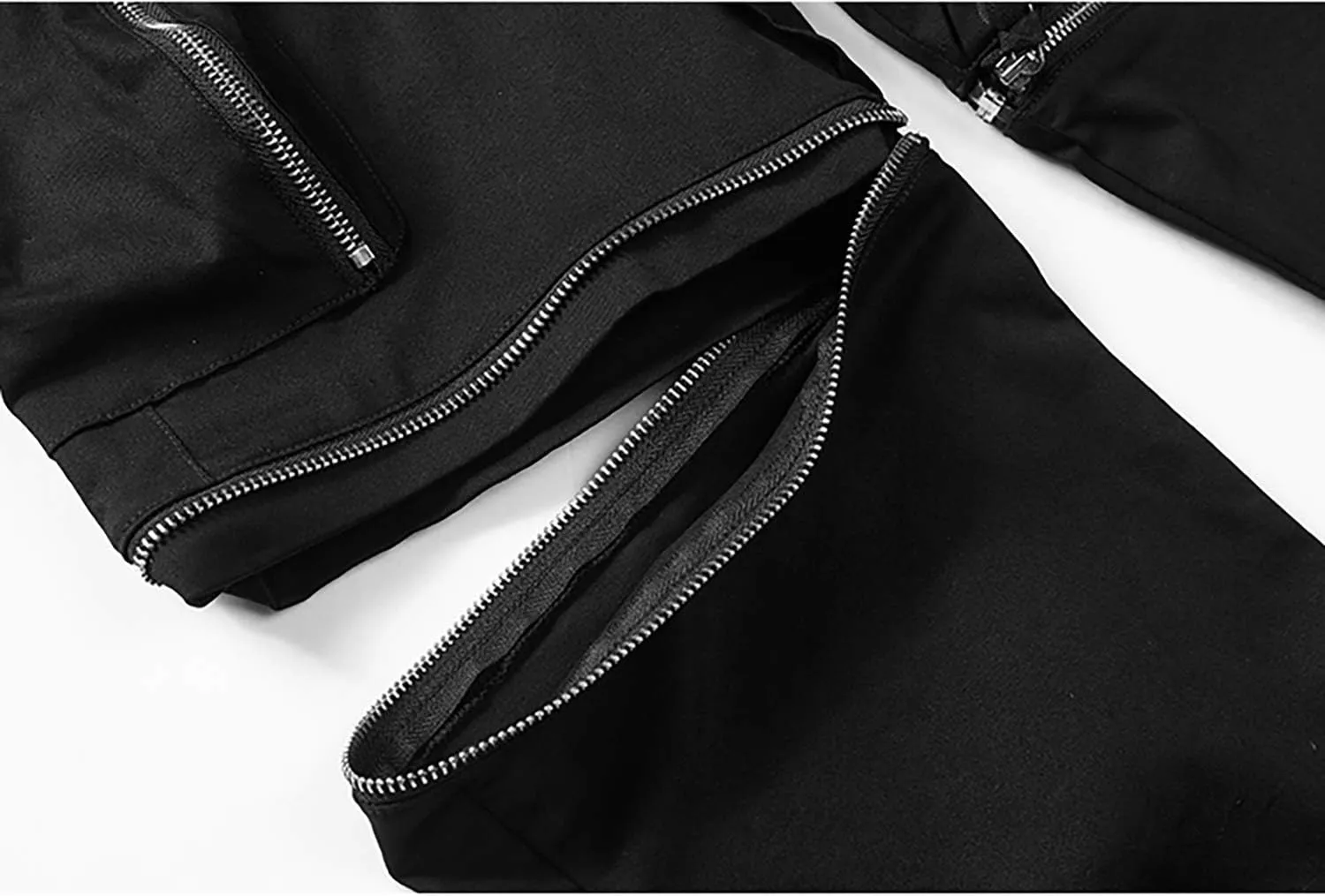 MOKEWEN Men's Cargo Pocket Removable Zipper Shorts Jogger Sport Harem Ninth Pants
