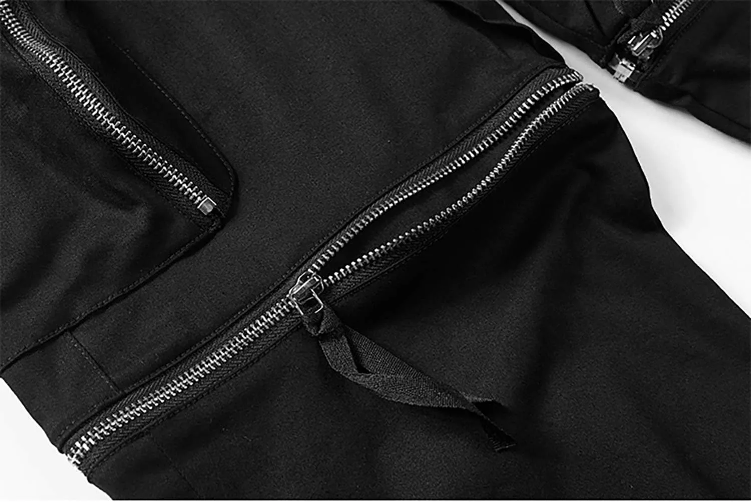MOKEWEN Men's Cargo Pocket Removable Zipper Shorts Jogger Sport Harem Ninth Pants
