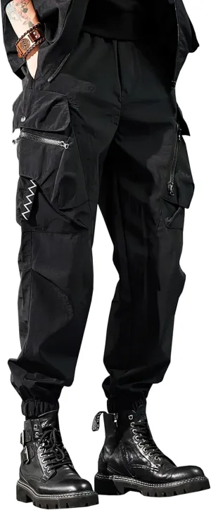 MOKEWEN Men's Elastic Waist Ninth Harem Pants Sweatpants