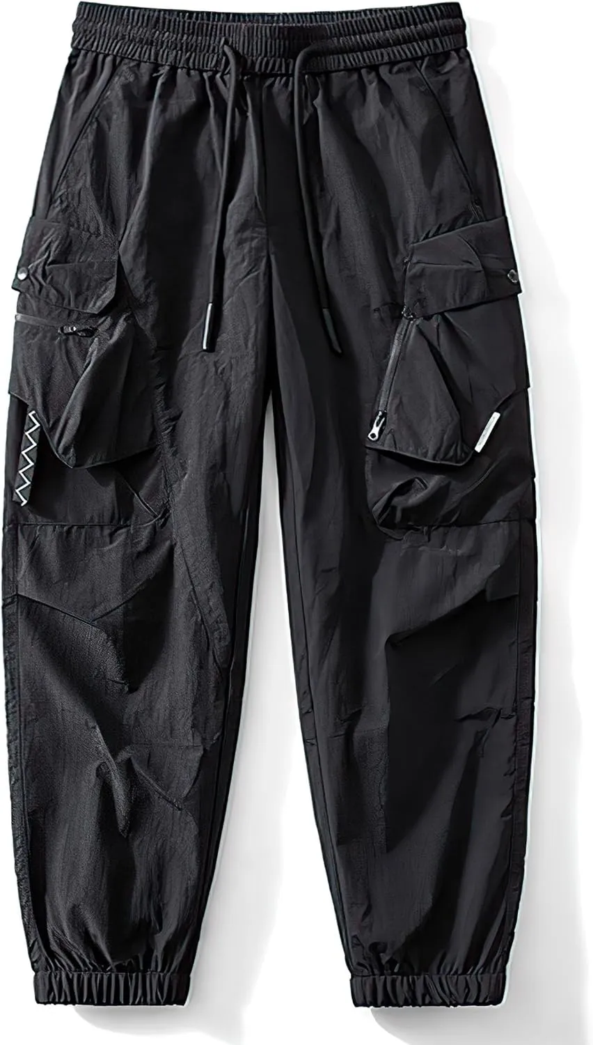 MOKEWEN Men's Elastic Waist Ninth Harem Pants Sweatpants