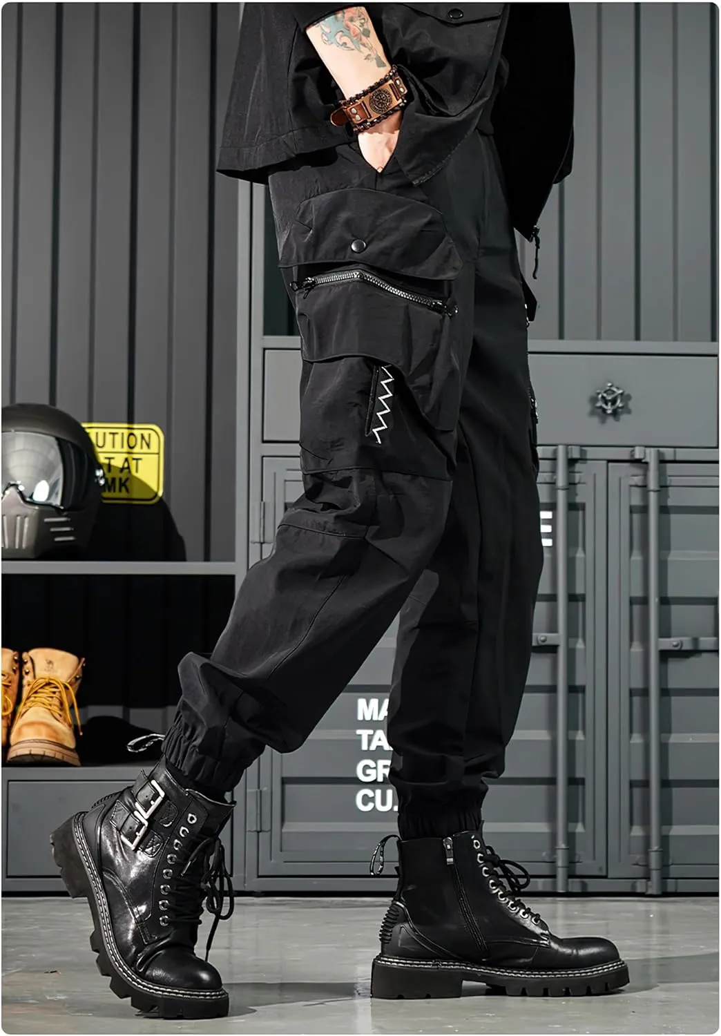 MOKEWEN Men's Elastic Waist Ninth Harem Pants Sweatpants