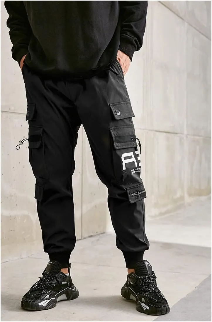 MOKEWEN Men's Motorcycle Techwear Jogger Cargo Pants with Pockets