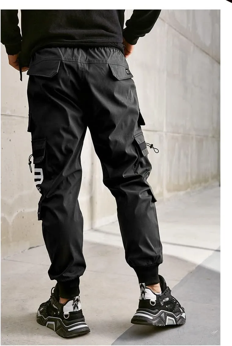 MOKEWEN Men's Motorcycle Techwear Jogger Cargo Pants with Pockets
