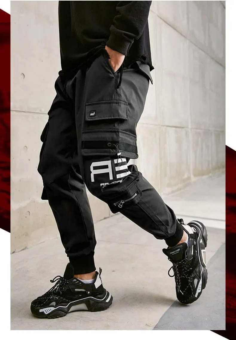 MOKEWEN Men's Motorcycle Techwear Jogger Cargo Pants with Pockets