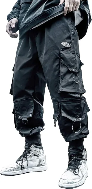 MOKEWEN Men's Pocket Front Joggers Ninth Harem Pants 27
