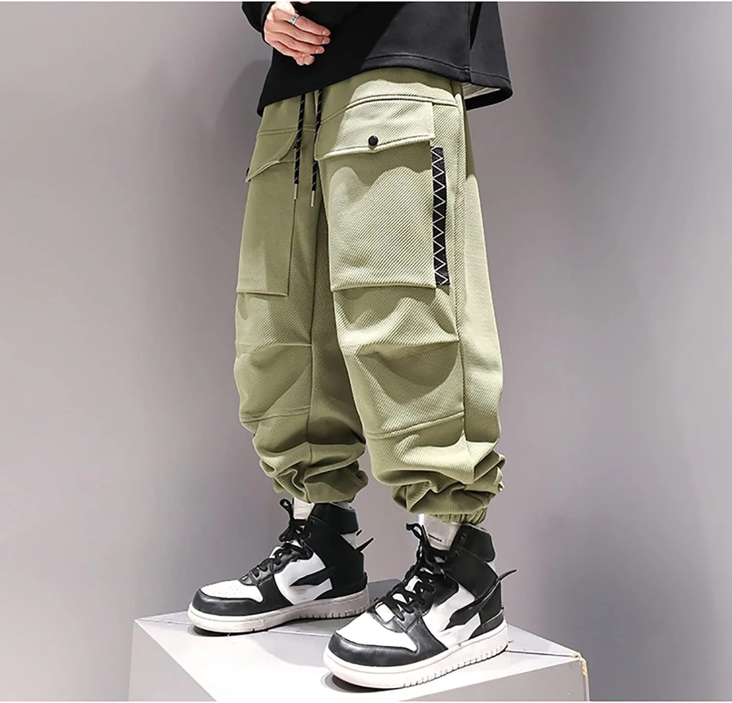 MOKEWEN Men's Streetwear Techwear Jogging Cargo Combat Tactic Ankle Pants