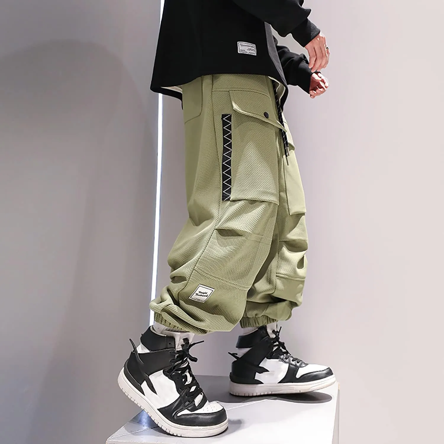 MOKEWEN Men's Streetwear Techwear Jogging Cargo Combat Tactic Ankle Pants