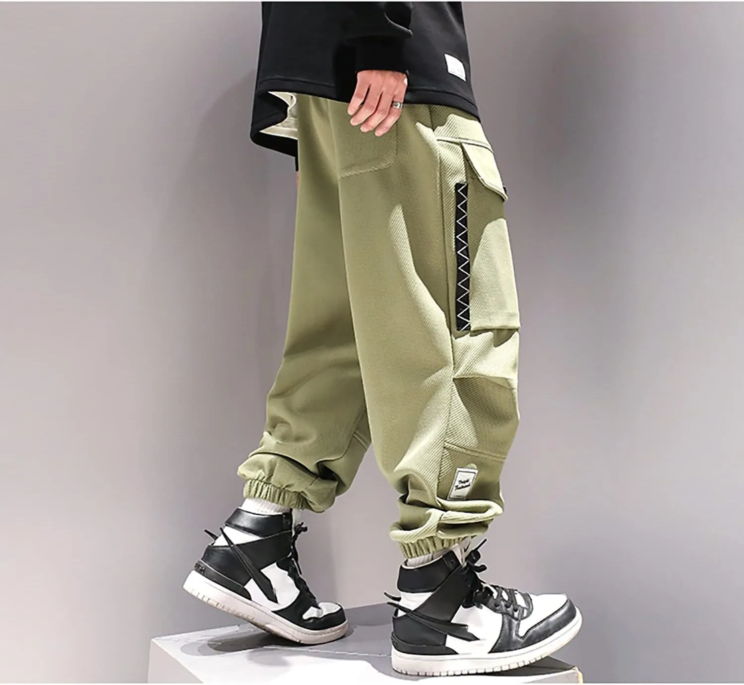 MOKEWEN Men's Streetwear Techwear Jogging Cargo Combat Tactic Ankle Pants