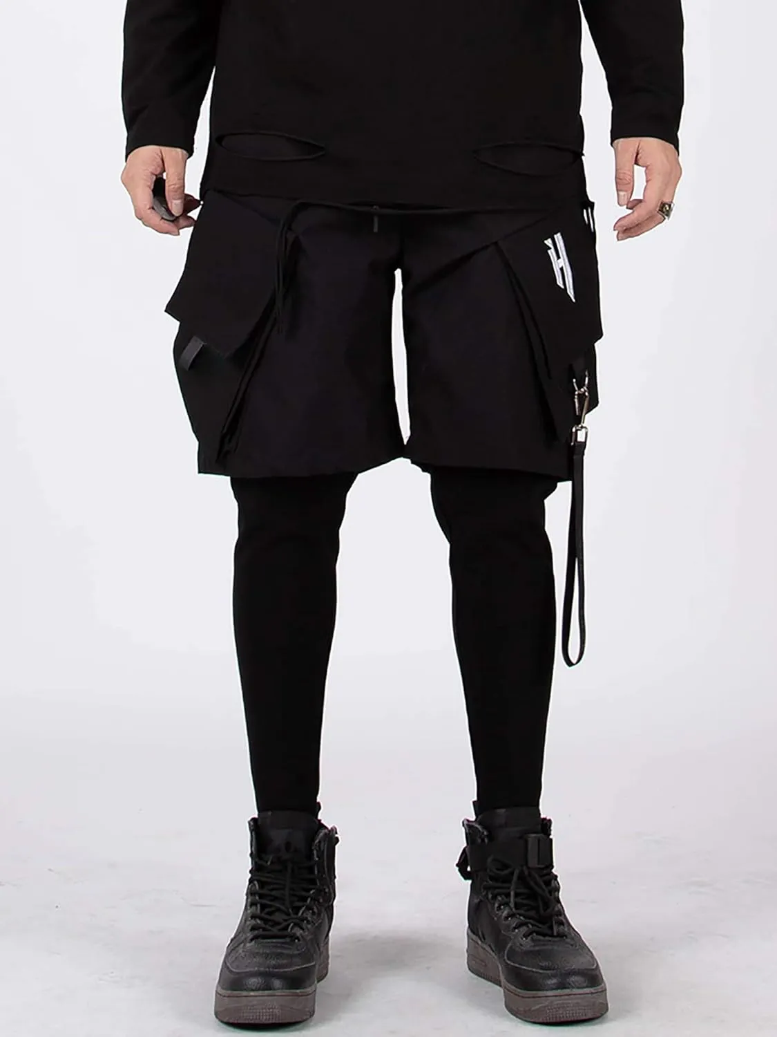 MOKEWEN Men's Streetwear Urban Techwear Ankle Band Casual Cargo Pants with Pockets Jogger