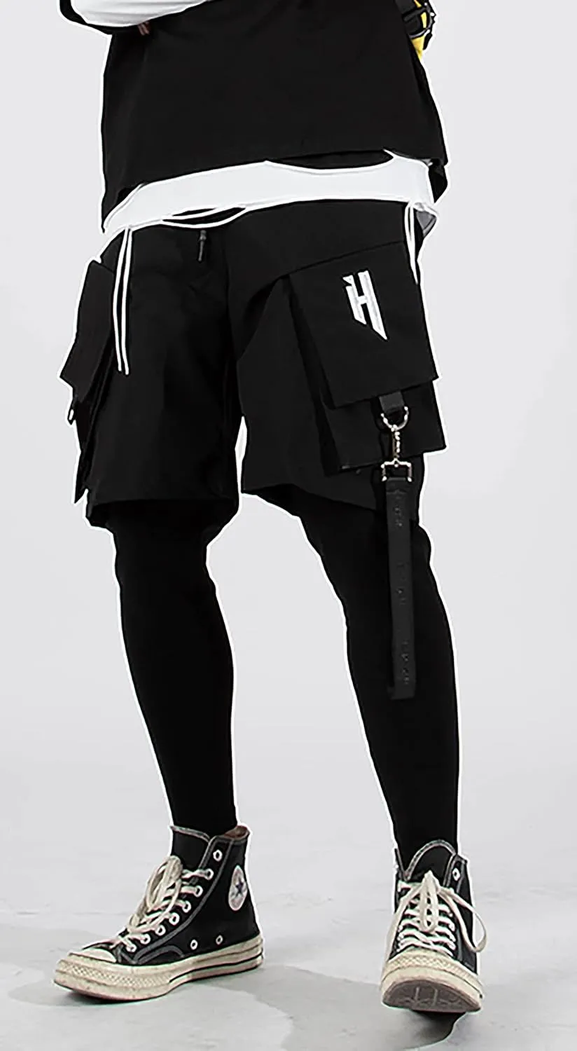 MOKEWEN Men's Streetwear Urban Techwear Ankle Band Casual Cargo Pants with Pockets Jogger