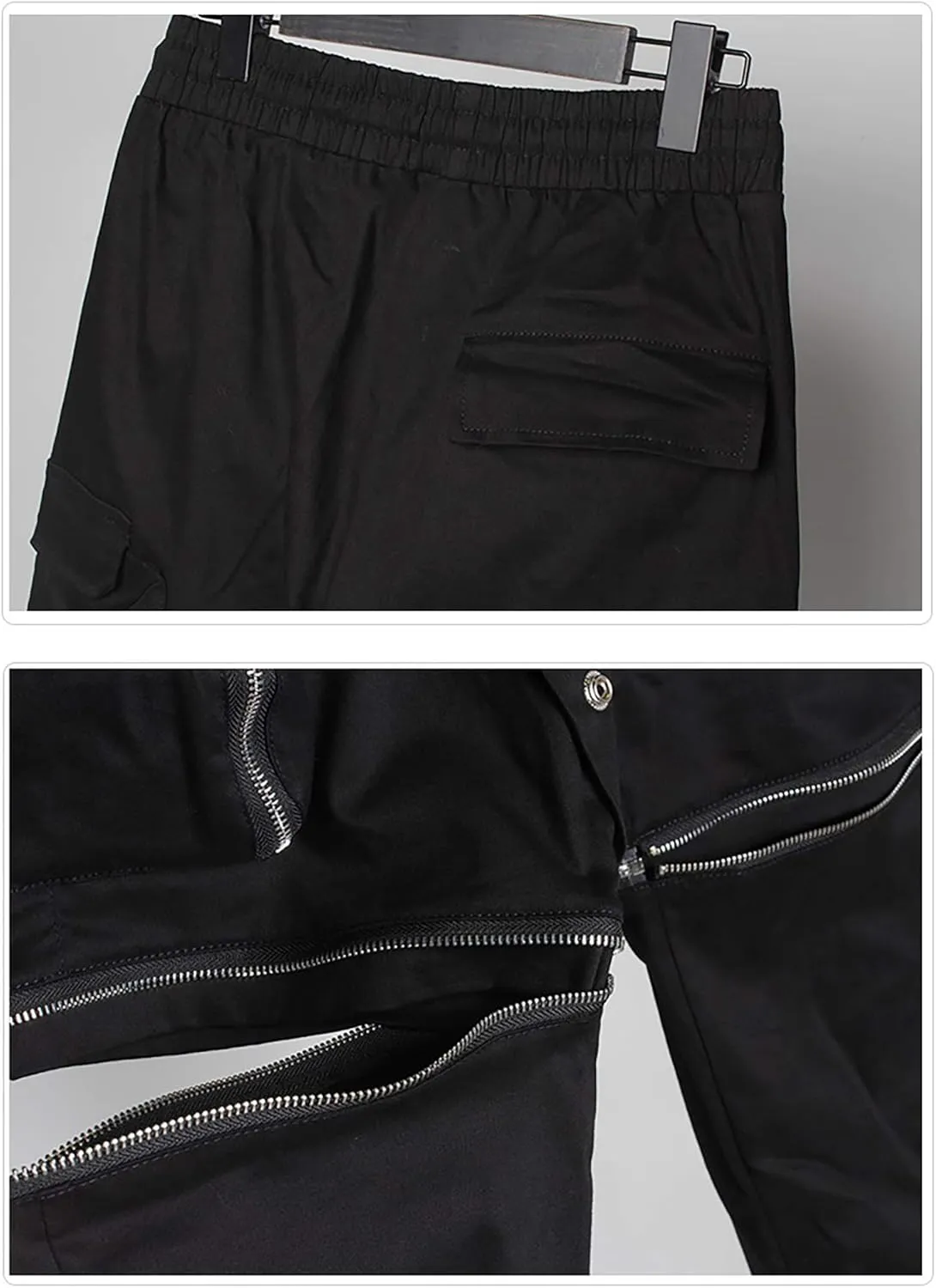 MOKEWEN Men's Streetwear Urban Techwear Ankle Band Casual Cargo Pants with Pockets Jogger