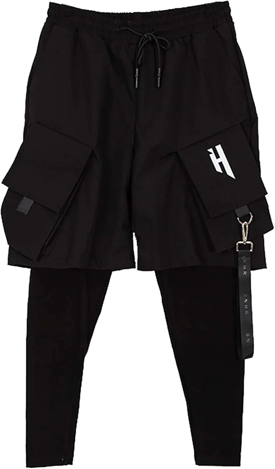 MOKEWEN Men's Streetwear Urban Techwear Ankle Band Casual Cargo Pants with Pockets Jogger