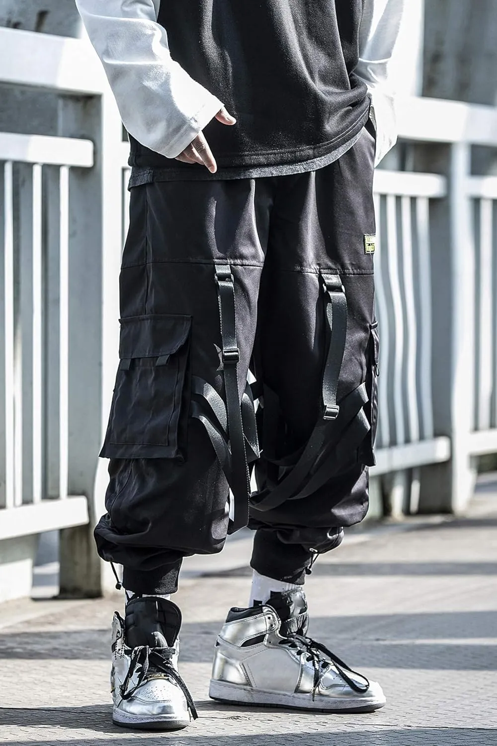 MOKEWEN Men's Techwear Pockets Armor Urban Cargo Jogger Streetwear Hip Hop Active Pants