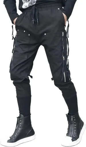 MOKEWEN Men's Techwear Pockets Armor Urban Cargo Jogger Streetwear Hip Hop Active Pants